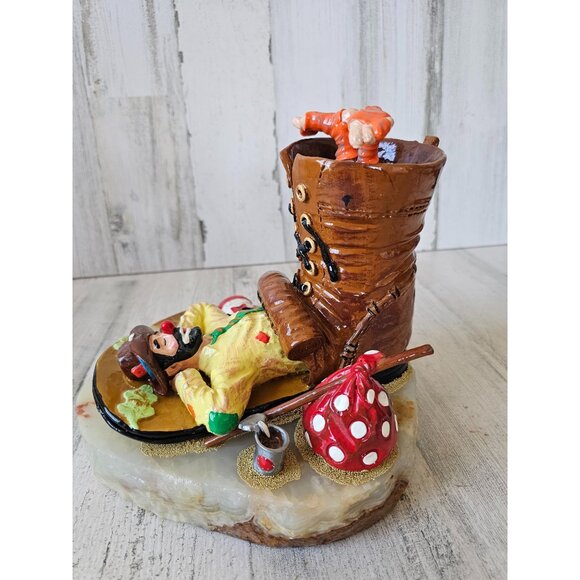 Ron Lee hobo boot clown emmett kelly sleeping 1994 gold circus figurine statue v - Picture 5 of 10